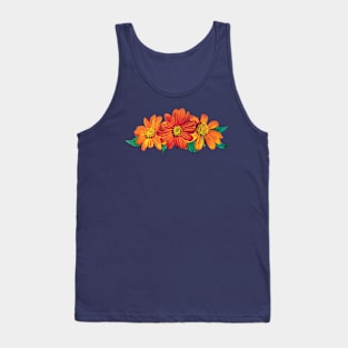 Three Orange Daisies Tank Top